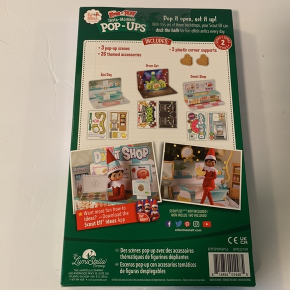 The Elf on the Shelf Insta-Moment Pop-Ups 3 Scenes Donut Shop Spa Day Rock Music - Picture 2 of 3